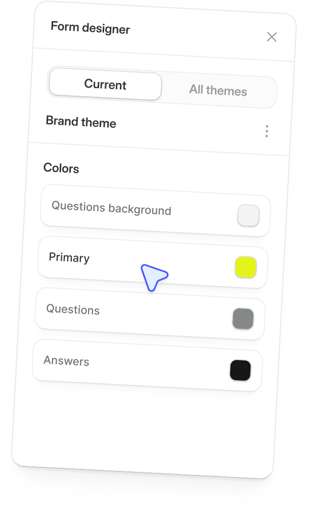 Fillout form designer and branding controls