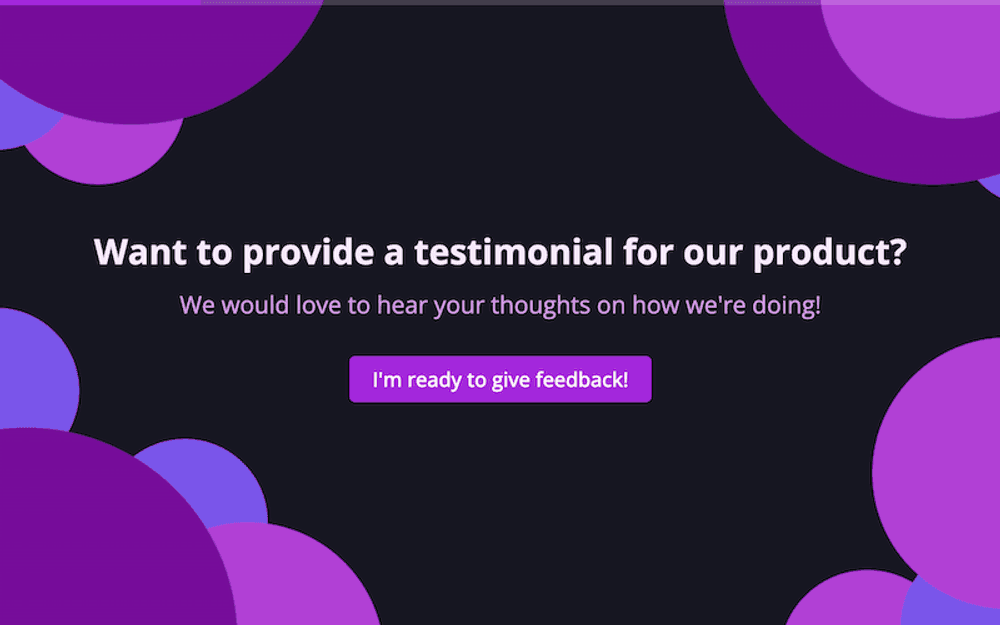 Testimonial form template preview