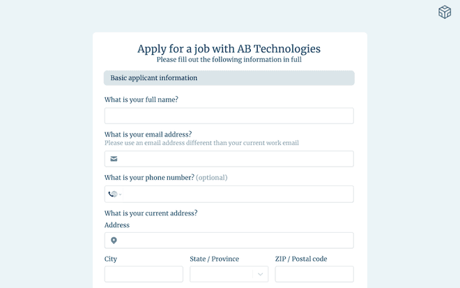 Job Application template image