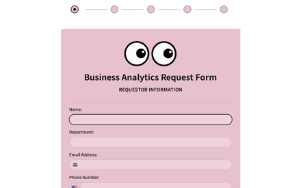 Formulario de solicitud de análisis empresarial template image