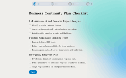 Lista de verificación del plan de continuidad del negocio template image