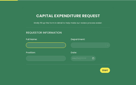 Formulario de solicitud de gastos de capital template image