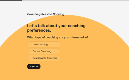 Formulario de reserva de sesión de coaching template image