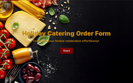 Formulario de pedido de catering para días festivos template image