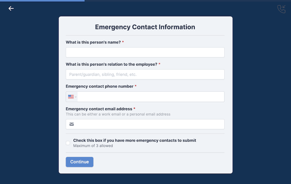Employee Emergency Contact Form template preview