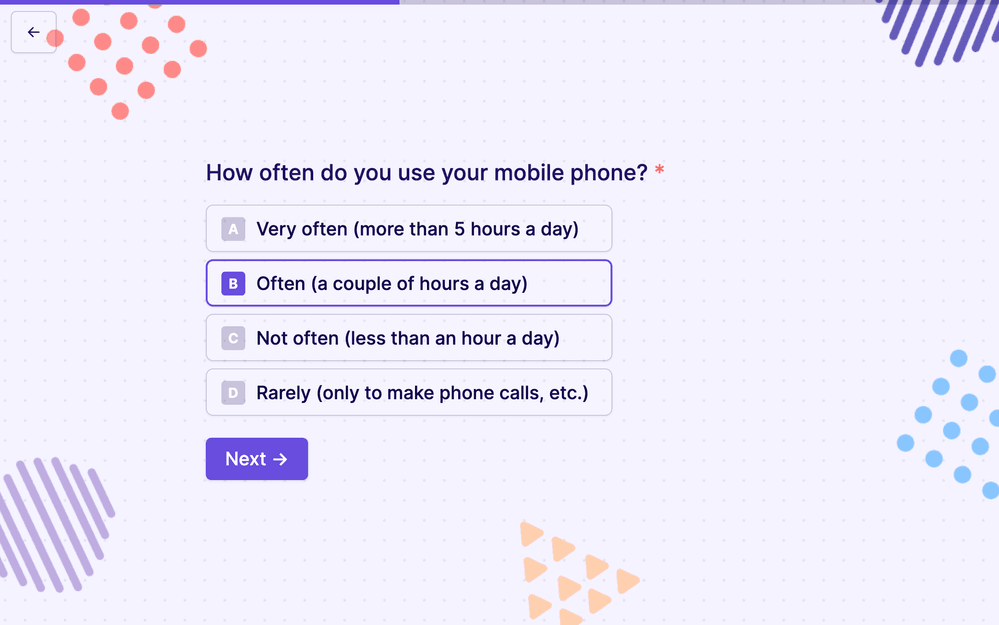 Phone survey template preview