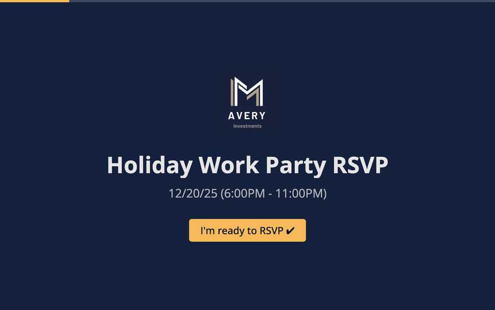 RSVP form template preview