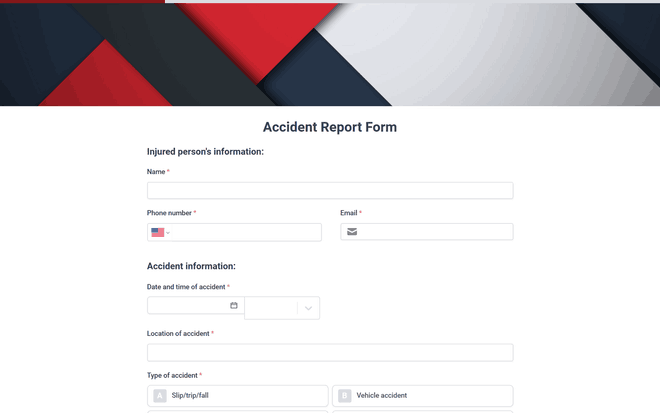Accident Report Form template image
