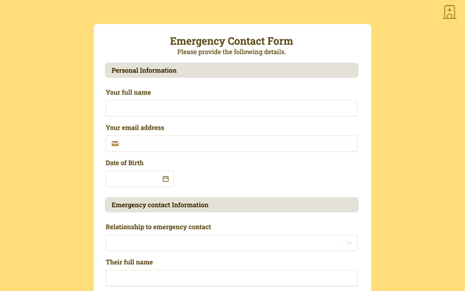 Emergency Contact Form template image