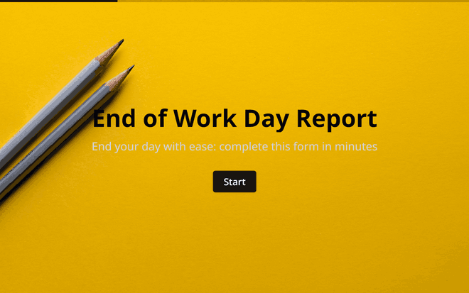 End of Work Day Form template image