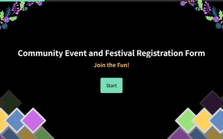 Formulario de registro de eventos comunitarios y festivales template image