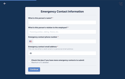 Formulario de contacto de emergencia para empleados template image