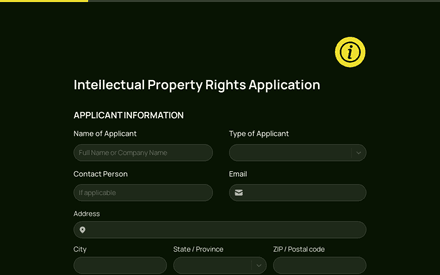 Intellectual Property Rights Application template image