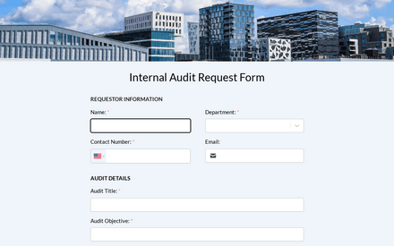 Internal Audit Request Form template image