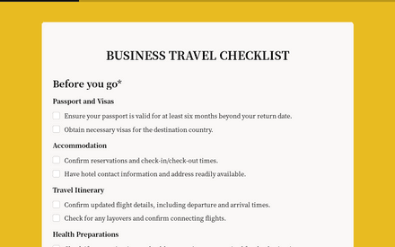 International Business Travel Checklist template image
