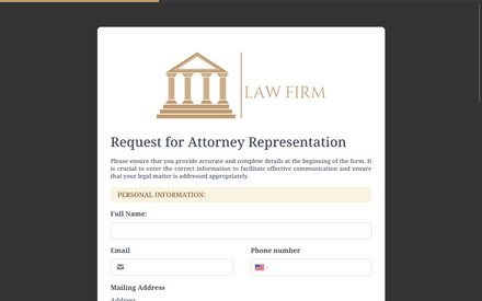 Legal Representation Form template image