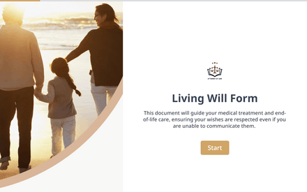 Living Will Form template image