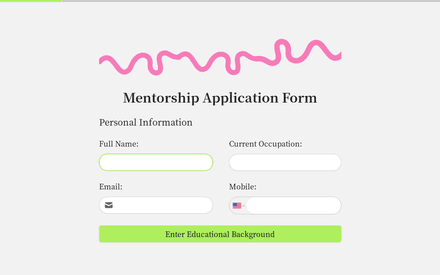 Mentorship Application Form template image