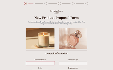 New Product Proposal Form template image