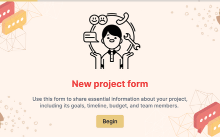New project form template template image