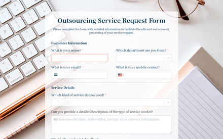 Outsourcing Service Request Form template image