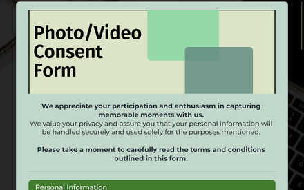 Formulaire de consentement à la diffusion de photos/vidéos template image