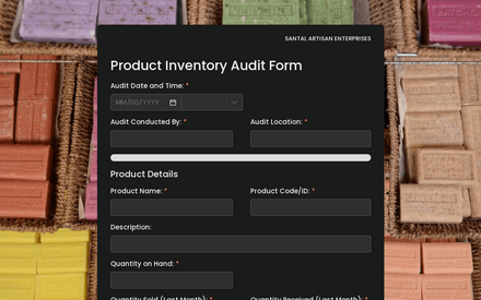 Product Inventory Audit Form template image