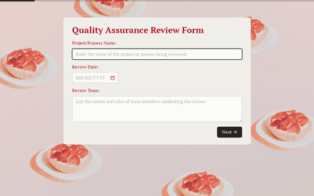 Quality Assurance Review Form template image