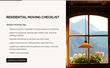 Residential Moving Checklist template image