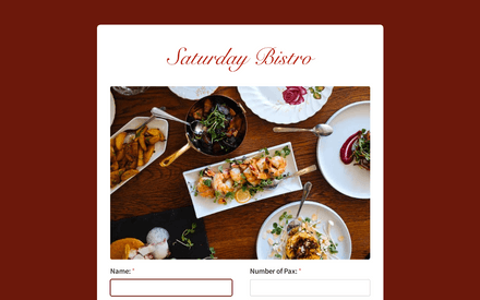 Restaurant Table Reservation Form template image