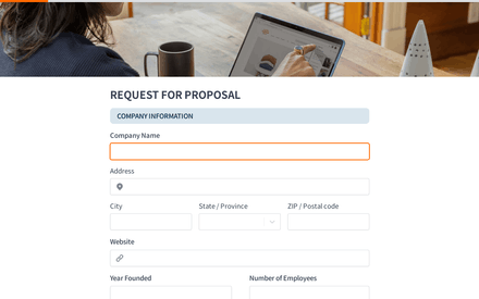 RFP (Request For Proposal) Submission Form template image