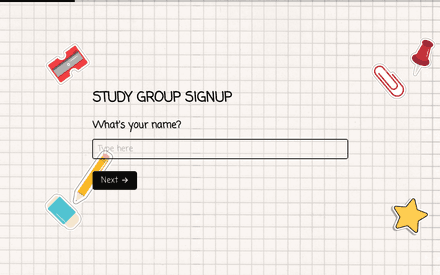 Study Group Signup Form template image