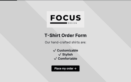 Formulario de pedido de camisetas template image