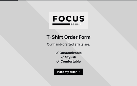 T Shirt order form template image