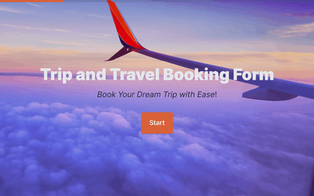 Formulaire de réservation de voyage ou de voyage template image