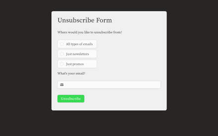 Unsubscribe Form template image