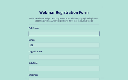Webinar Registration Form template image