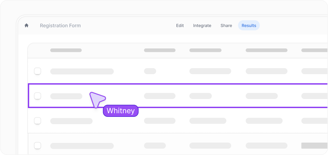 Fillout results and analytics view