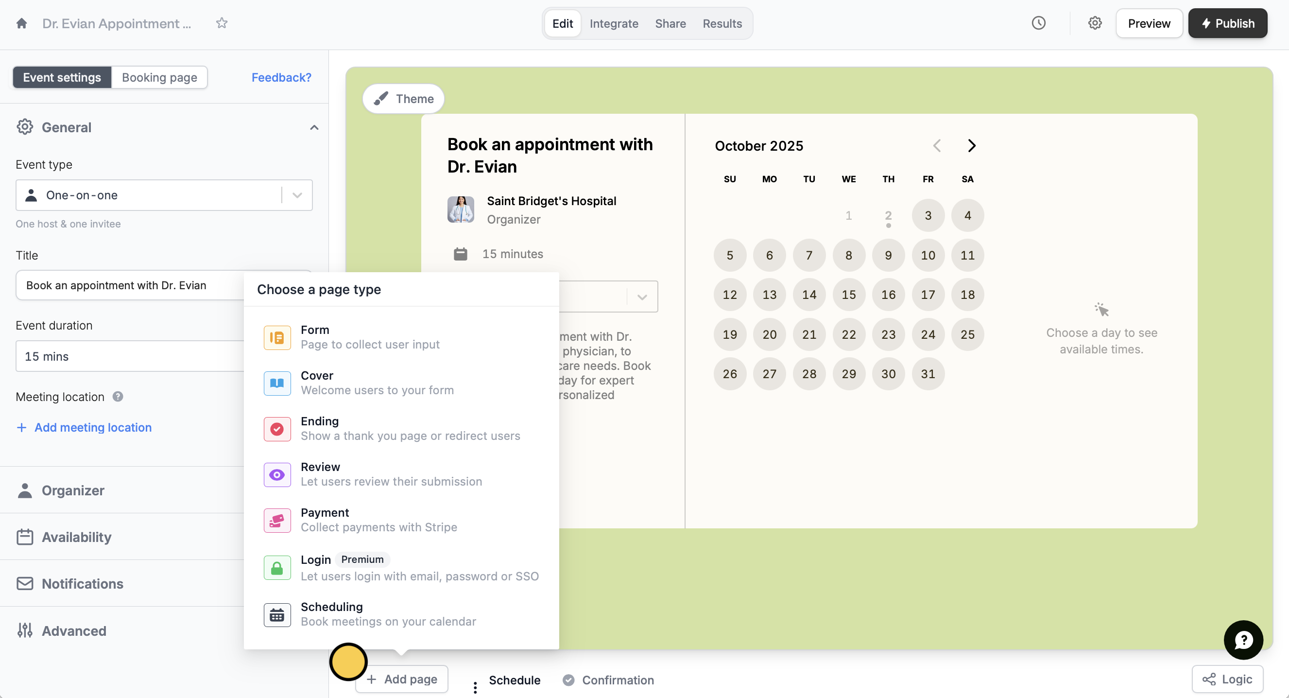 Scheduling page - Fillout Help Center