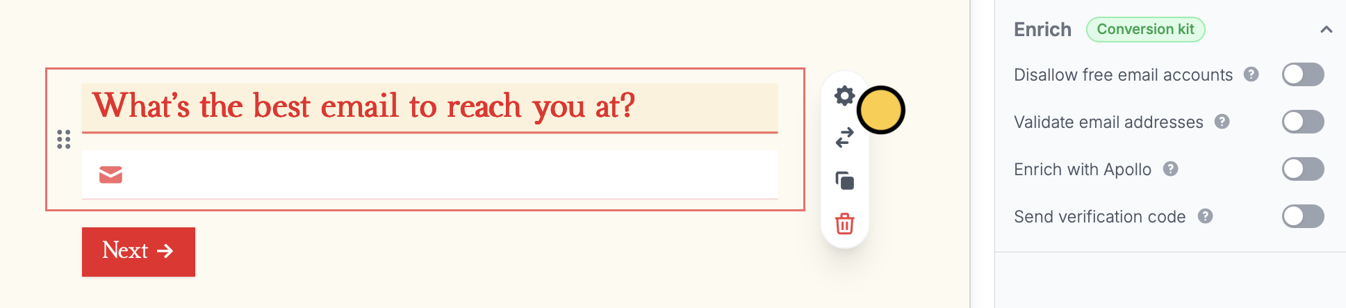 Validate form emails - Fillout Help Center