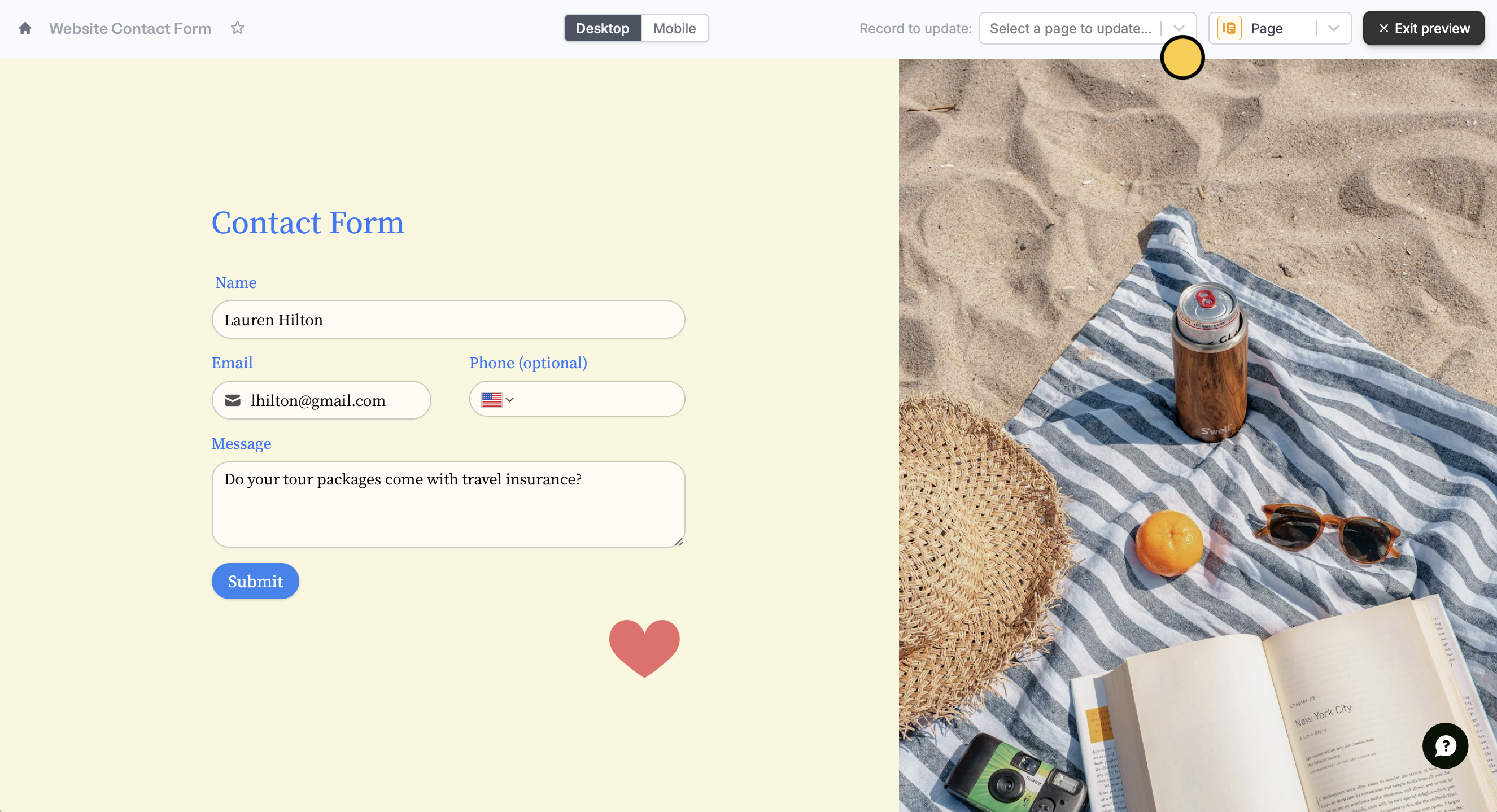 Update existing Notion pages with a form - Fillout Help Center