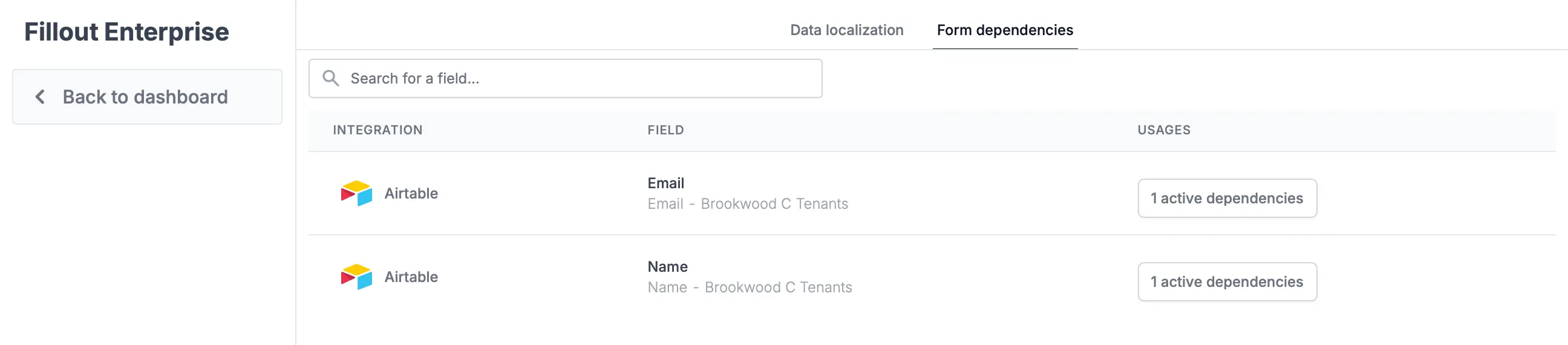 View external form dependencies - Fillout Help Center